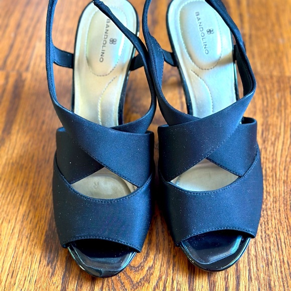Bandolino Open Toe Black High Heels Size 9 Worn Once - Picture 3 of 6